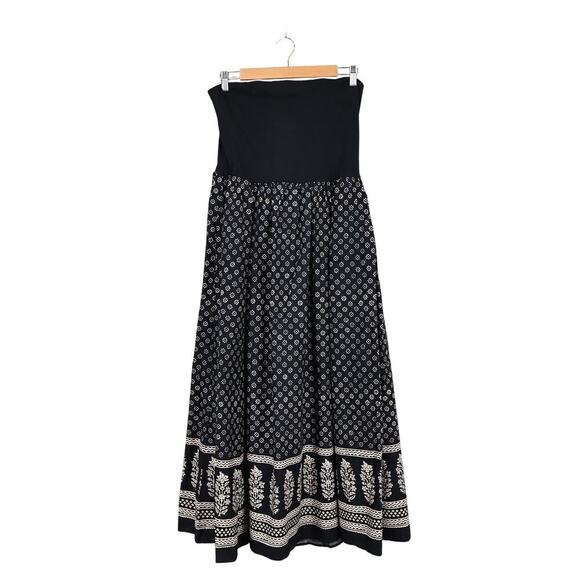 J.Crew Strapless Mixy Midi Dress Black Block Print Size Large NWT - Picture 2 of 10